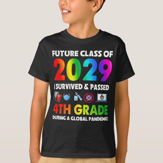 Framtida klass för 2029 fjärde Klass-Back to schoo T Shirt (Framsida)