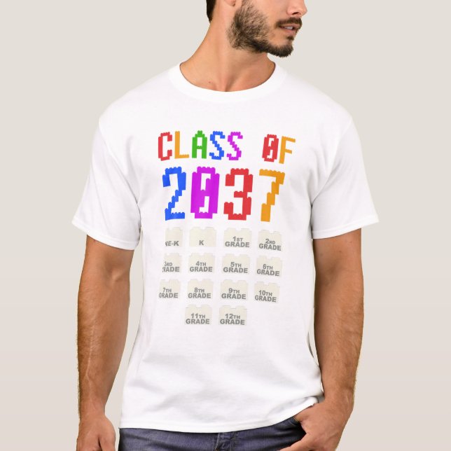 Framtida klasskontroll av 2037 års pre-Kindergarte T Shirt (Framsida)