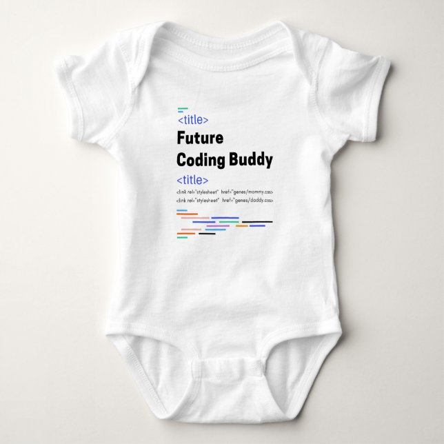 Framtida kodning av budddy Cute Developer T Shirt (Framsida)