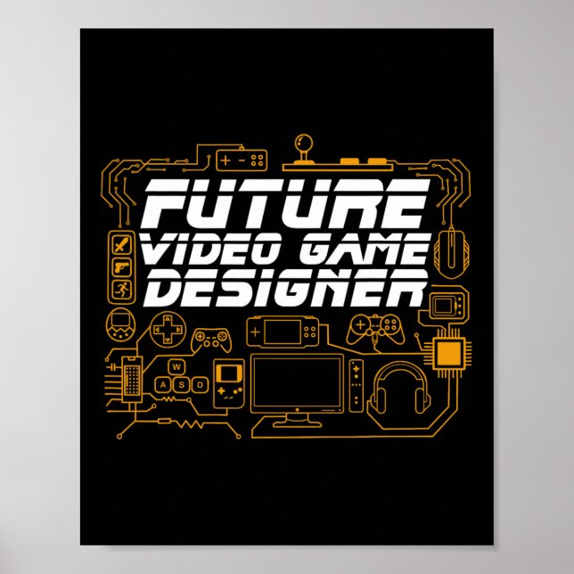 Framtida kodningsspelare för videospelsdesignern poster (Framsidan)
