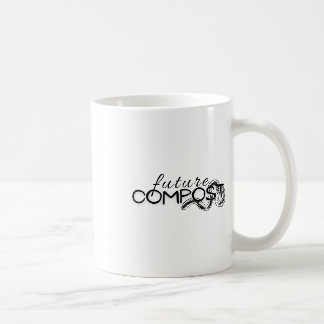 Framtida kompost med Mask-stämpel (mörk) Kaffemugg (Höger)