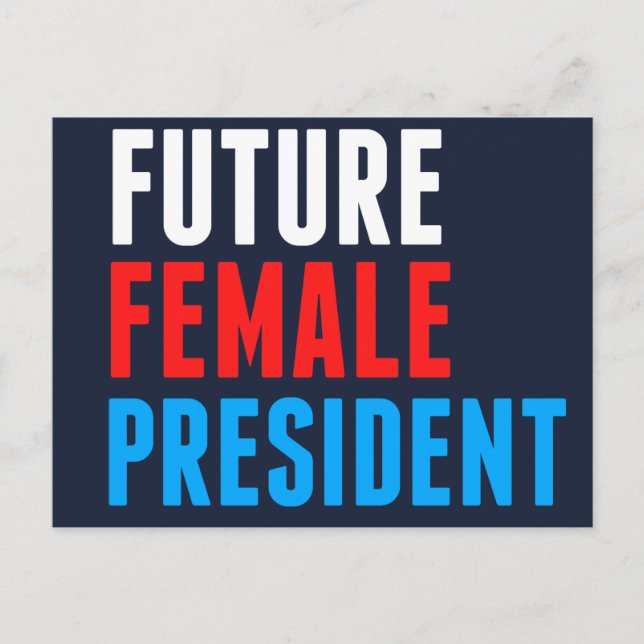 Framtida kvinnlig president vykort (Framsida)