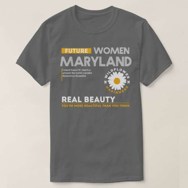 framtida kvinnliga maryland t shirt (Design framsida)