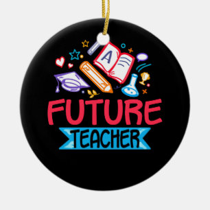 Framtida lärarkostume Job Teaching Apple Julgransprydnad Keramik