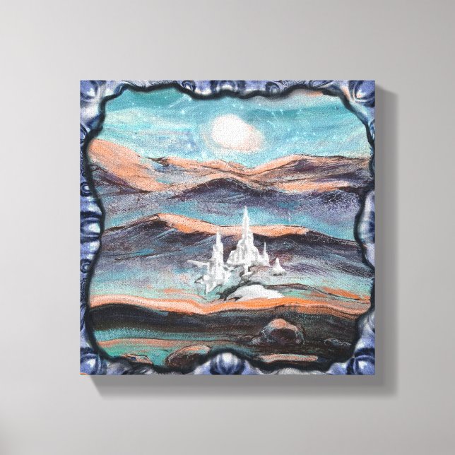 Framtida ljusstad canvastryck (Framsida)