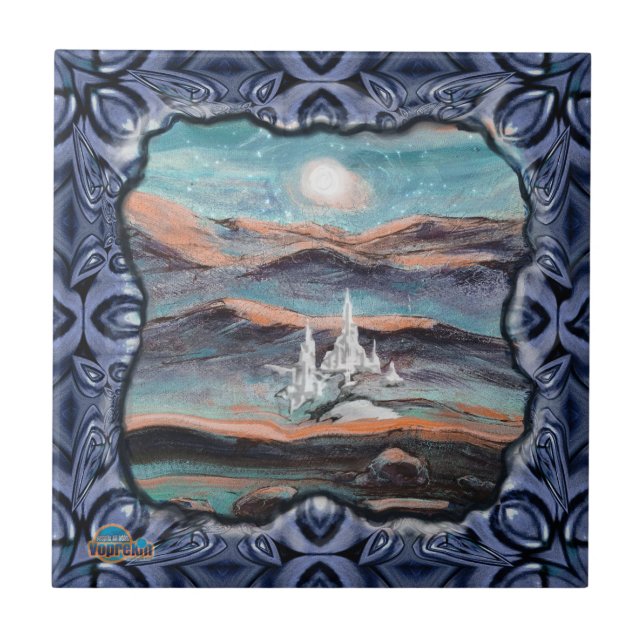 Framtida ljusstad kakelplatta (Framsidan)