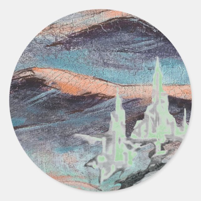 Framtida ljusstad runt klistermärke (Framsida)