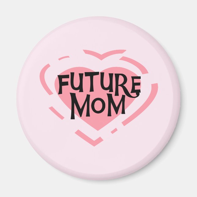Framtida Mamma Rosa Heart-skjortor och gåvor Magnet (Framsidan)