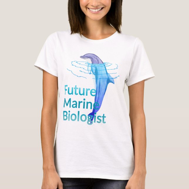Framtida marinbiolog delfiner i oceanen t shirt (Framsida)