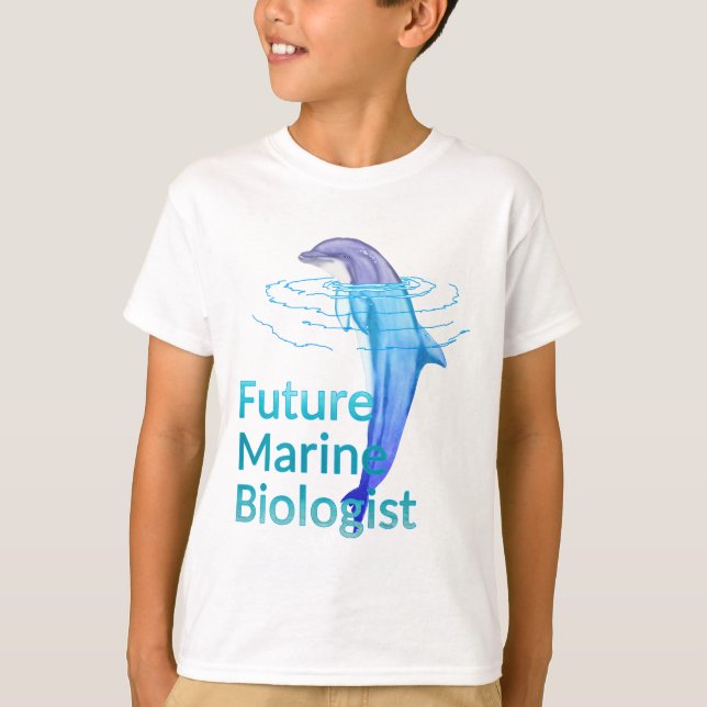 Framtida marinbiolog delfiner i oceanen tee shirt (Framsida)