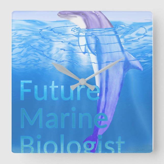 Framtida marinbiolog fyrkantig klocka (Framsida)