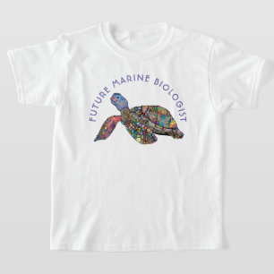 Framtida marinbiolog Rainbow Turtle T Shirt