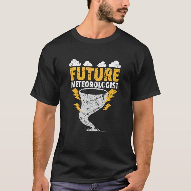 Framtida meteorolog Sol Regn Stormar Grunge T Shirt (Framsida)