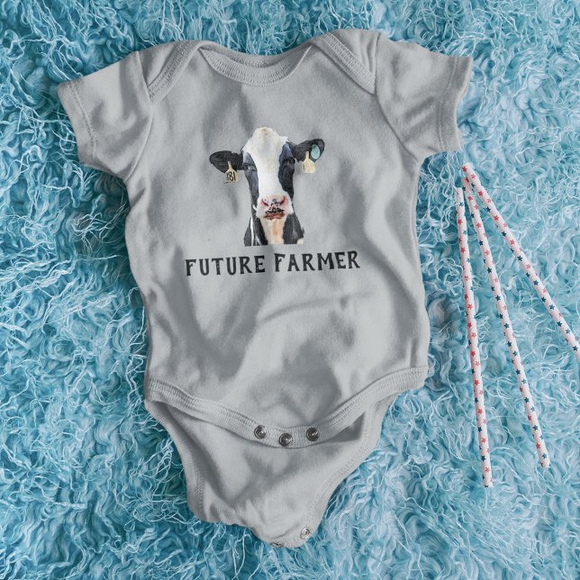 Framtida mjölkkogårdsuppfödning Cute Holstein T Shirt (Future farmer dairy farm Holstein Cow Baby Onsie)