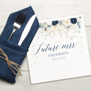 Framtida Möhippa av Mrs. Navy och White Blommigt Pappersservett