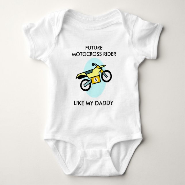 Framtida Motocross Rider Baby Bodykostdräkt T Shirt (Framsida)