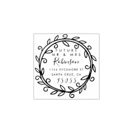 Framtida Mr. & Mrs. | Cute Script-Returadress Stämpel