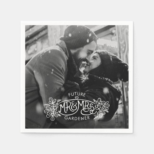 Framtida Mr. & Mrs. Vintern förlovning Pappersservett (Framsidan)