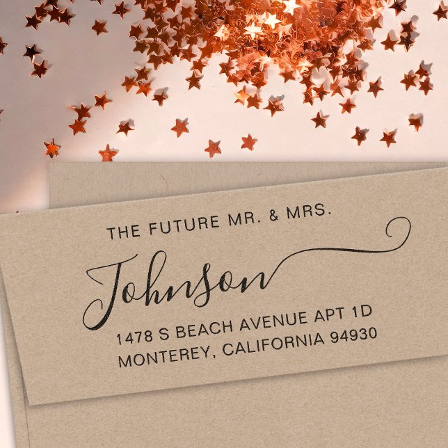 Framtida mr och mrs Bröllop spara datum Självfärgande Stämpel (Skapare uppladdad)