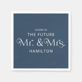 Framtida Mr och Mrs Förlovningsfest Blue Pappersservett