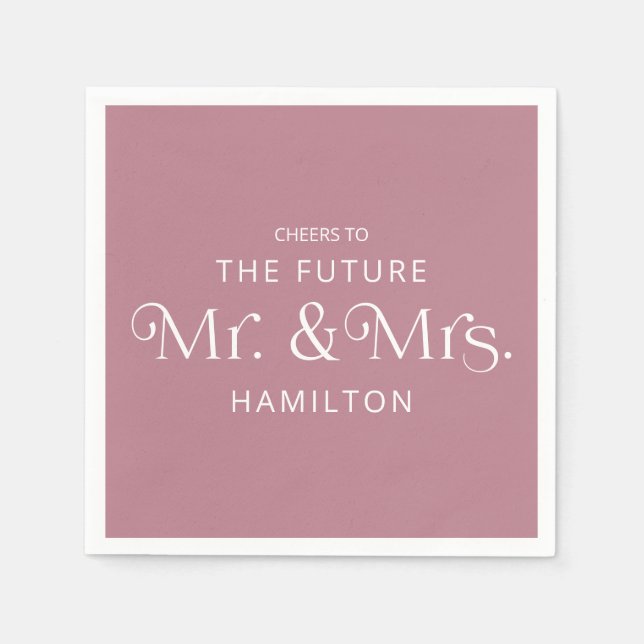 Framtida mr och Mrs Förlovningsfest Dusty Rosa Pappersservett (Framsidan)