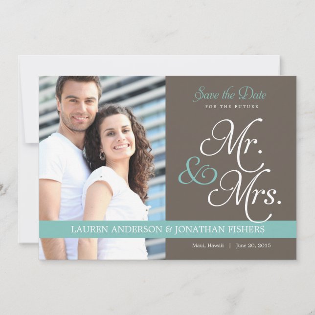Framtida Mr. och Mrs. Save the Date Spara Datumet (Framsida)