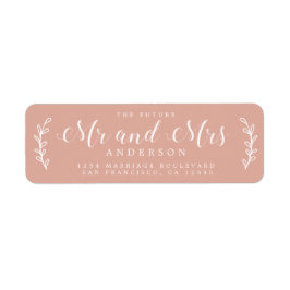 Framtida Mr. Script Dusty Rosa Returadress Etikett