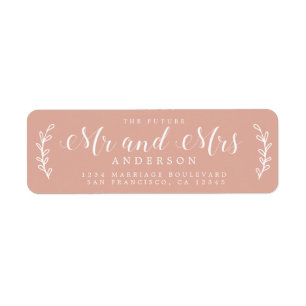Framtida Mr. Script Dusty Rosa Returadress Etikett