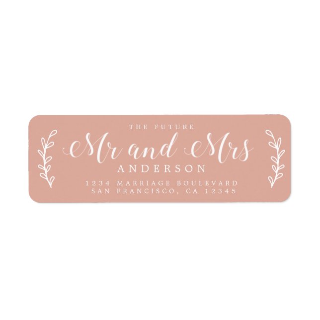 Framtida Mr. Script Dusty Rosa Returadress Etikett (Framsidan)