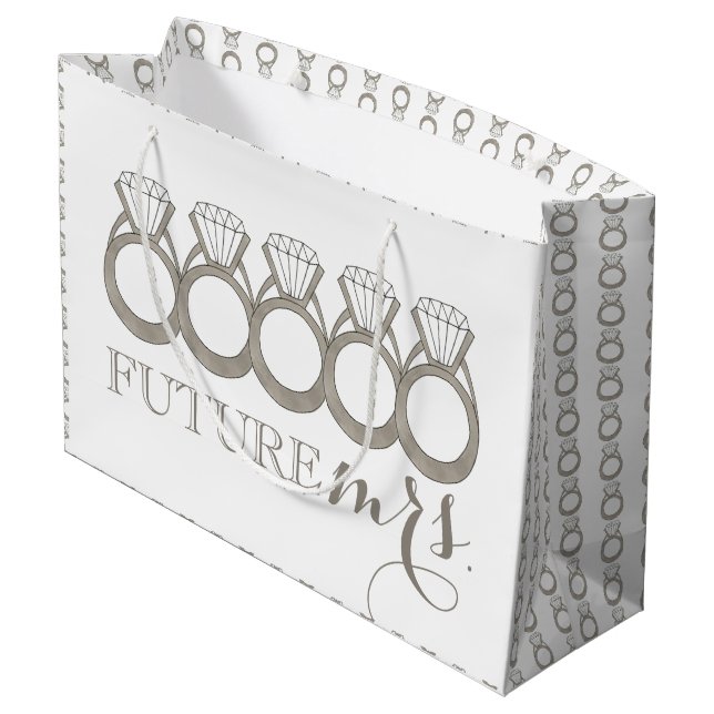 Framtida MRS Bride to be Diamond Förlovning Ring (Baksidan Vinklad)