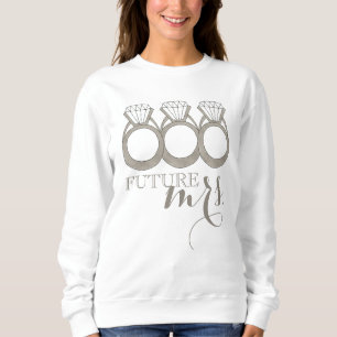 Framtida MRS Bride to be Diamond Förlovning Ring T Shirt