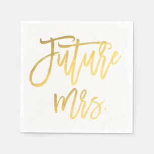 Framtida Mrs. Faux guld folie modern bröllopsfest Pappersservett