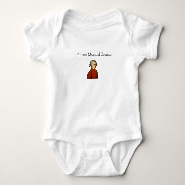 Framtida musikaliska genus - Mozart Baby One-biet T Shirt (Framsida)