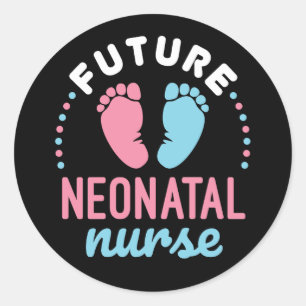 Framtida neonatal NICU-sjuksköterska Studenten Runt Klistermärke