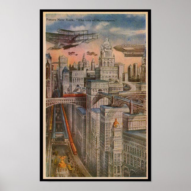 Framtida New York, Skyscrapernas stad Poster (Framsidan)