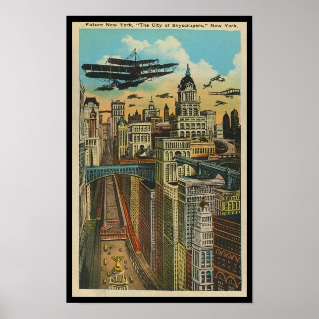 Framtida New York, Skyscrapernas stad Poster (Framsidan)