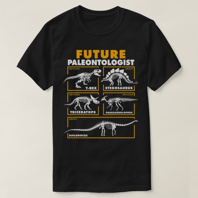 Framtida paleontolog Dinosaur Fossil Paleontology T Shirt (Design framsida)