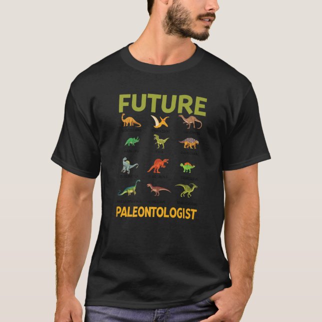 Framtida paleontolog Fossil Dinosaurs T Shirt (Framsida)