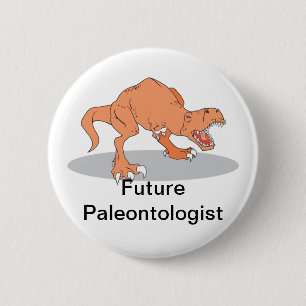 Framtida paleontolog med T-Rex Dinosaur Knapp