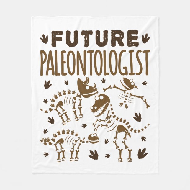 Framtida paleontolog Paleontology Dinosaur Bones Fleecefilt (Framsidan)