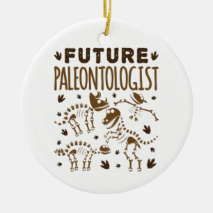 Framtida paleontolog Paleontology Dinosaur Bones Julgransprydnad Keramik