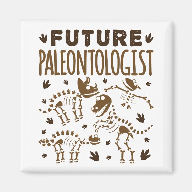 Framtida paleontolog Paleontology Dinosaur Bones Magnet (Framsidan)