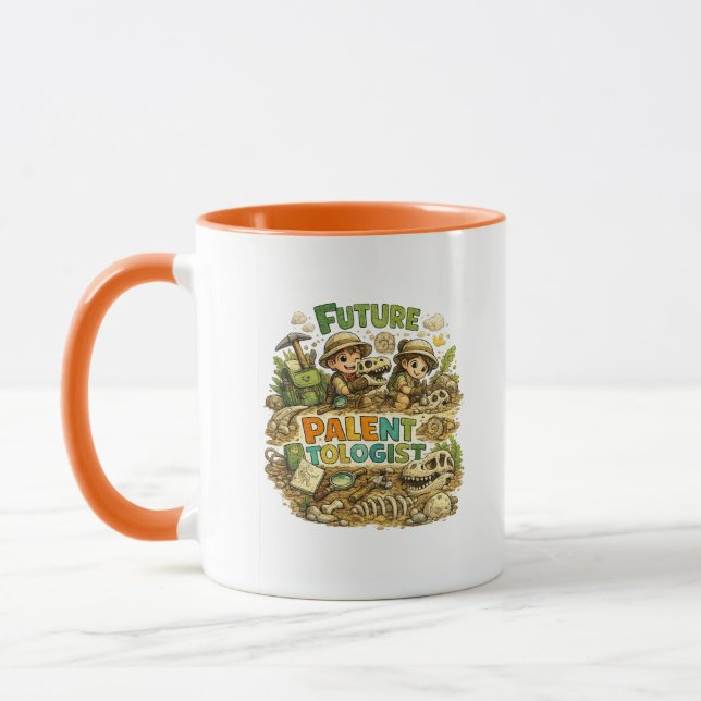 Framtida paleontolog Söt dinosaurie kaffemugg (Vänster)