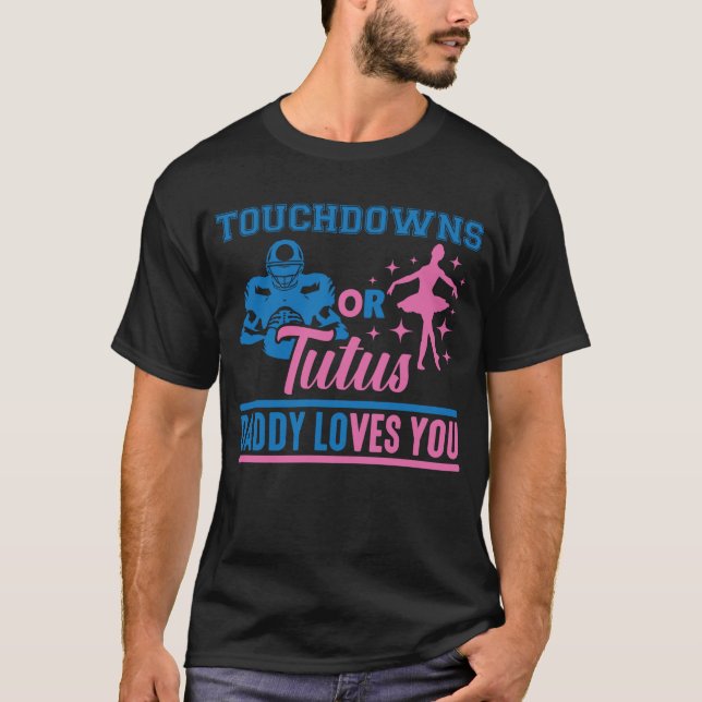 Framtida Pappa Son Touchdowns Dotter Tutus Baby T Shirt (Framsida)