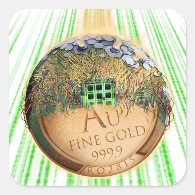 Framtida pengar fyrkantigt klistermärke (Framsida)