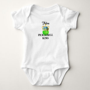 Framtida Pickleball Kung Baby Grönt Boll i Krona i T Shirt