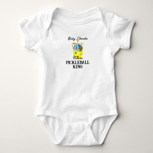 Framtida Pickleball Kung Gult Baby Personlig T Shirt (Framsida)