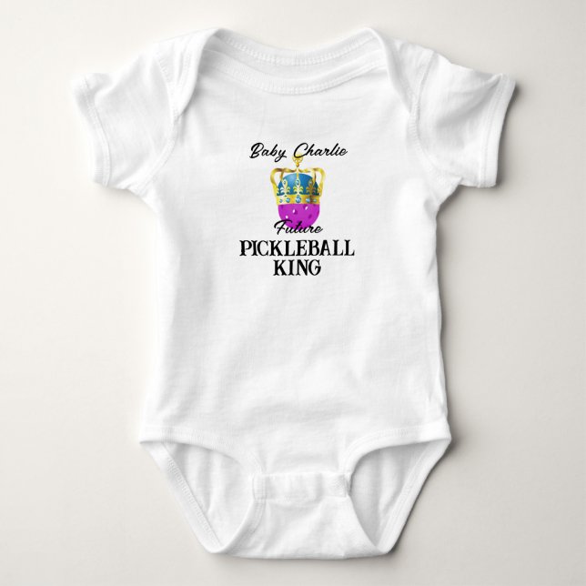 Framtida Pickleball Kung Lila Baby Personlig T Shirt (Framsida)