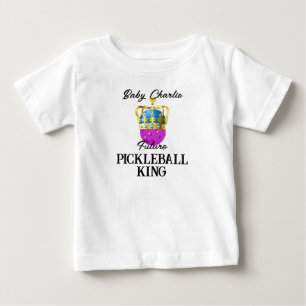 Framtida Pickleball Kung Lila Baby Personlig T Shirt