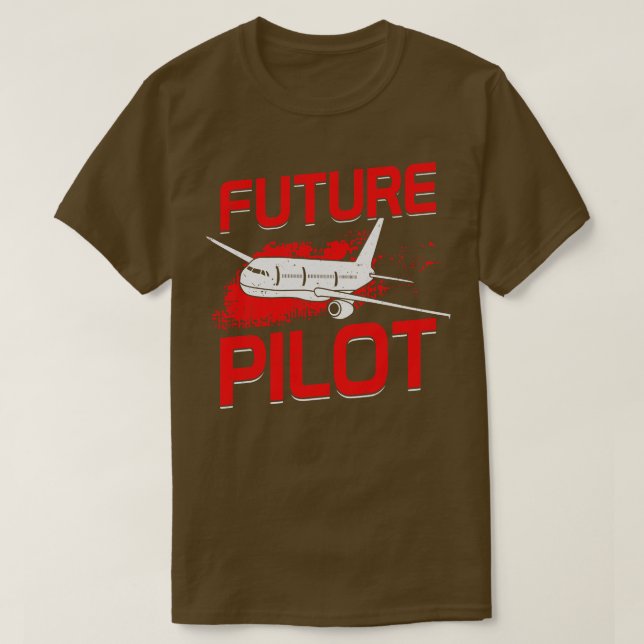Framtida pilot Flight School Chief Aviator Gift T Shirt (Design framsida)